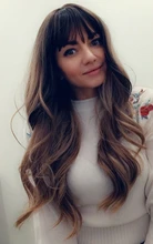 JONRENAU-pelucas sintéticas de largo ondulado con flequillo para mujer, peluca de salón de Cosplay, color rubio marrón, regalo de fibra resistente al calor