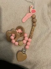 Sonajeros personalizados para bebé, juego de sonajeros de animales, alce, elefante, mordedor, clip de madera para chupete, soporte, cadena, libre de BPA, juguetes de lactancia