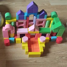 Bloques de construcción de madera crudo para niños, juguetes ensamblados, Sin pintura de rompecabezas, partículas grandes, de 1 a 2 a 3 años, juguetes para niños para chico