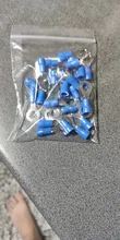 10-100 unids/set RV2 terminales aisladas de anillo azul Cable Conectores eléctricos de crimpado 16-14 AWG Kit M3/M4/M5/M6/M8