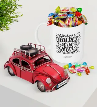Personalized Teacher Of The Year Platter Nostalgic Red Metal Beetle and Mug Haribo Candy Seti-1
Personalized Teacher Of The Year Platter Nostalgic Red Metal Beetle and Mug Haribo Candy Seti-1