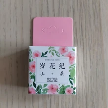 Cinta adhesiva decorativa con plantas y flores estilo japonés Kawaii, cinta adhesiva decorativa, pegatina para álbum de recortes, artículos de papelería con etiquetas