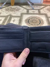 Billetera de cuero genuino para hombre, billetera de 100%, producto prémium, corta, negra, Cuero de vaca Real