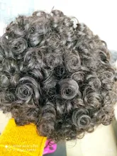 Code Calla-extensiones de pelo ondulado doble tie, rizadas y saltarinas, extensiones de cabello humano brasileño Remy, Color marrón oscuro Natural, rizado corto