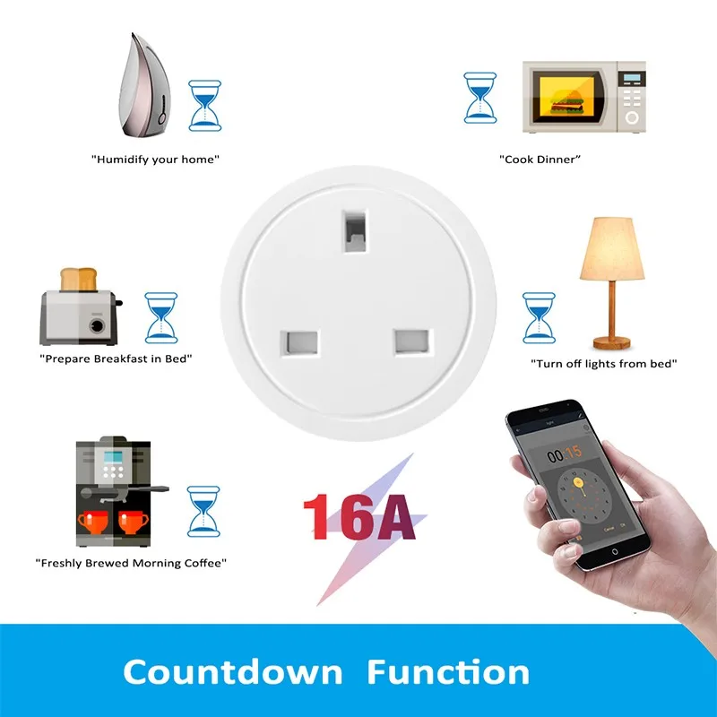 New WIFI Smart Plug 16A/10A EU Plug WiFi Socket With Timing APP Home Intelligent Control with Alexa Google Home Smart Life App
New WIFI Smart Plug 16A/10A EU Plug WiFi Socket With Timing APP Home Intelligent Control with Alexa Google Home Smart Life App