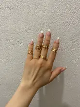 Doocna 8 unids/set Bohemia oro conjunto anillo conjuntos para los hombres y las mujeres geométrico Simple anillo de boda de toque de accesorios de joyería 10287