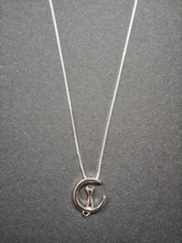 NEHZY-collar de plata de ley 925 para mujer, joyería de moda de alta calidad, gatito, Luna, Retro, colgante Simple, 45cm de longitud