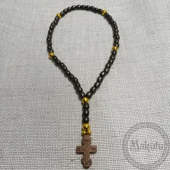 Rosary made of wood with a cross, 40 cm 
Rosary made of wood with a cross, 40 cm