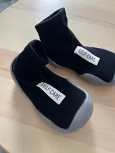 Zapatos con suela de goma blanda para niños, calzado Unisex para bebé, botines de punto para bebé, botines antideslizantes para caminar