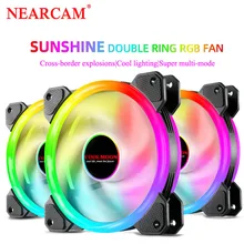 NEARCAM light RGB chassis fan 12cm desktop computer cooling fan wireless phantom color changing dual-aperture silent fan 
NEARCAM light RGB chassis fan 12cm desktop computer cooling fan wireless phantom color changing dual-aperture silent fan