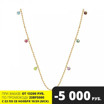 Sokolov necklace in gold with a mix of stones, fashion jewelry, 585, women's male
Sokolov necklace in gold with a mix of stones, fashion jewelry, 585, women's male