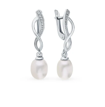Silver earrings with cubic zirconia and pearls sunlight sample 925
Silver earrings with cubic zirconia and pearls sunlight sample 925