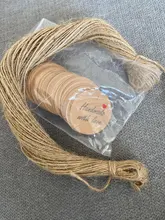 Etiquetas de regalo de papel Kraft hechas a mano para decoración para fiesta de boda, 100 Uds.