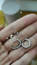 CANNER-pendientes de plata de ley 925 para Mujer y hombre, Piercing con hebilla de hueso del oído, círculo redondo, minimalista, para fiesta