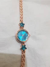 Relojes de pulsera de acero inoxidable con cielo estrellado para mujer, pulsera de cuarzo analógica de cristal