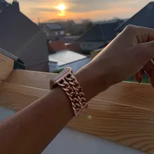 Correa de acero inoxidable para Apple Watch SE 6 5 4, banda de 40mm y 44mm, pulsera de eslabones de Metal para iwatch Series 1, 2, 3, 42mm y 38mm