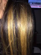 Peluca sintética larga y Lisa para mujeres negras, exquisita Peluca de Color rubio miel resaltado, parte media resistente al calor