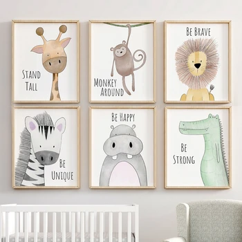 Safari Animal Quotes Nordic Posters and Prints Neutral Nursery Decor Cartoon Animals Wall Art Canvas Painting for Baby Kids Gift
Safari Animal Quotes Nordic Posters and Prints Neutral Nursery Decor Cartoon Animals Wall Art Canvas Painting for Baby Kids Gift