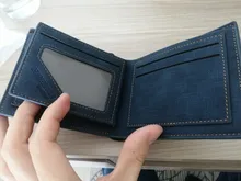 Cartera corta de cuero para hombre, monedero de Color sólido, Estilo Vintage, famosas, carteras masculinas