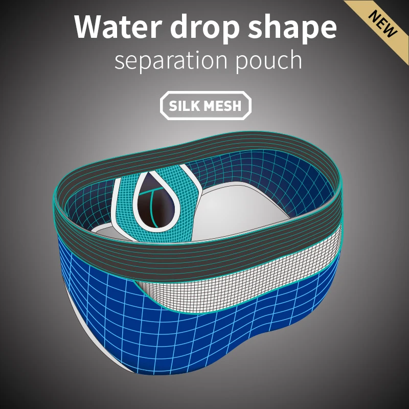 52025 Men Underwear Separation Pouch Briefs Quick-drying Silk Mesh Underpants Slips Patented Sexy |