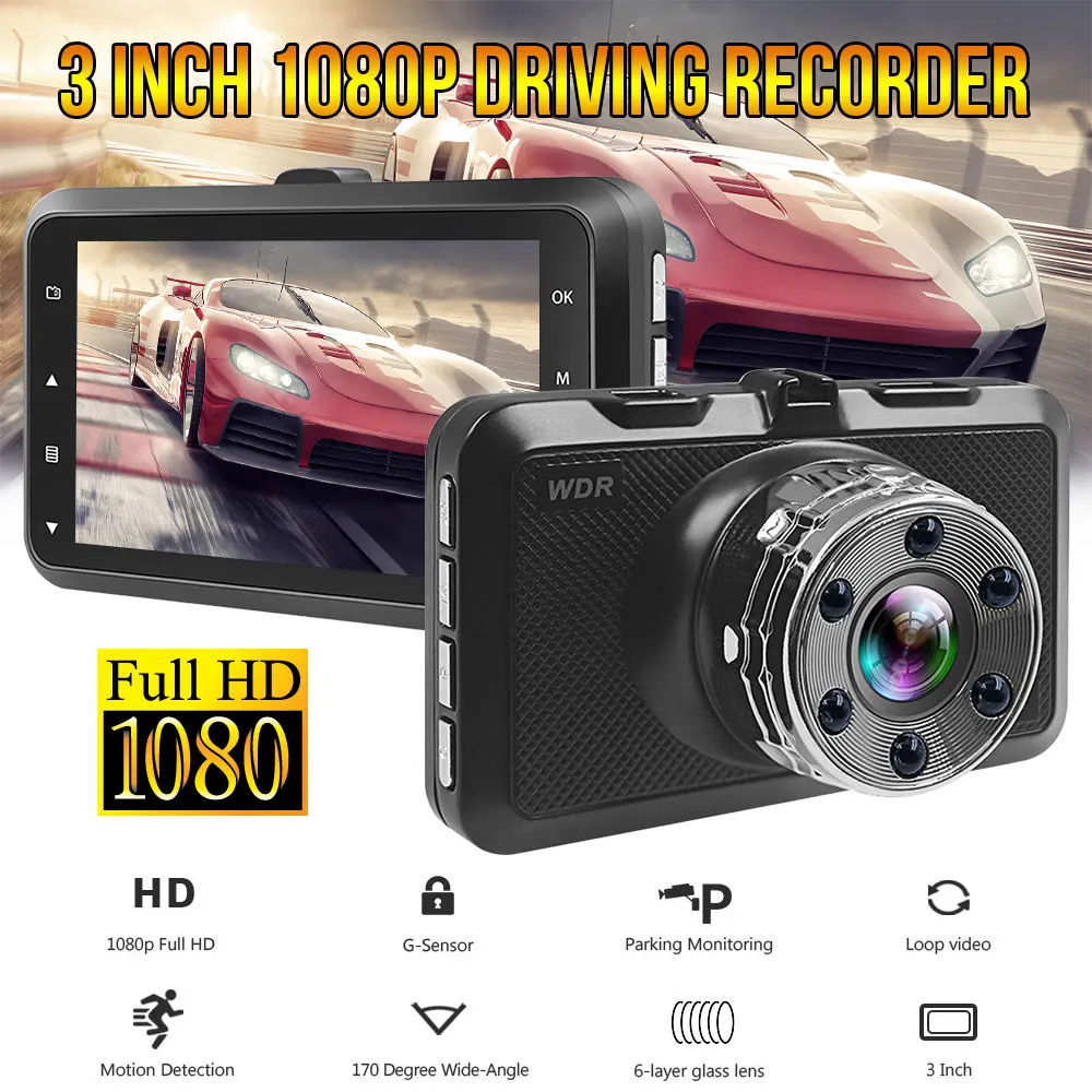 1080P Dash Cam 3 Inch DVR Car Driving Recorder Night Vision Park Monitor G-Sensor Loop Recording Dual camera
1080P Dash Cam 3 Inch DVR Car Driving Recorder Night Vision Park Monitor G-Sensor Loop Recording Dual camera