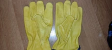 OZERO-guantes de trabajo de cuero de vaca para hombre, guantes de soldadura de trabajo, protectores de seguridad para jardín, deportes, MOTO, resistentes al desgaste, 1008