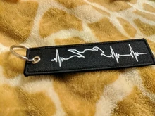 LLavero de latido del corazón para motorista, joyería bordada, motocicleta y coches, cadena de moda para amantes de los motociclistas