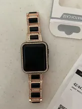 URVOI-funda de medio plástico para Apple Watch series 6 SE 5 4 3 2, marco de circón brillante, funda de grabado láser para iWatch