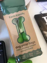 Bolsas biodegradables de almidón de maíz para excrementos de perro, bolsas perfumadas para caca de perro, 120 piezas con 1 dispensador