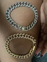 Tobillera de cadena de Metal gruesa para hombre y mujer, pulsera con diamantes de imitación, Color dorado y plateado, para pie cubano, joyería Punk Hip Hop Rock