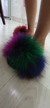 Fur Slippers Rainbow-Shoes Flip-Flops Slides Furry Fluffy Girls Kids Summer Children