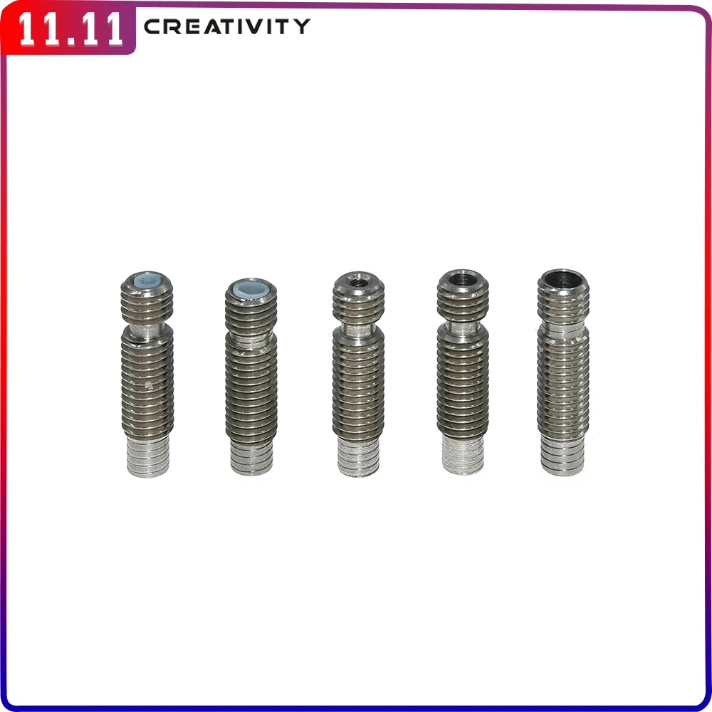 5PC V6 Heatbreak Short Heat Break Titanium PTFE Teflon Throat M6 for 1.75mm 3mm 3D Printer Extruder Hotend Volcano
5PC V6 Heatbreak Short Heat Break Titanium PTFE Teflon Throat M6 for 1.75mm 3mm 3D Printer Extruder Hotend Volcano