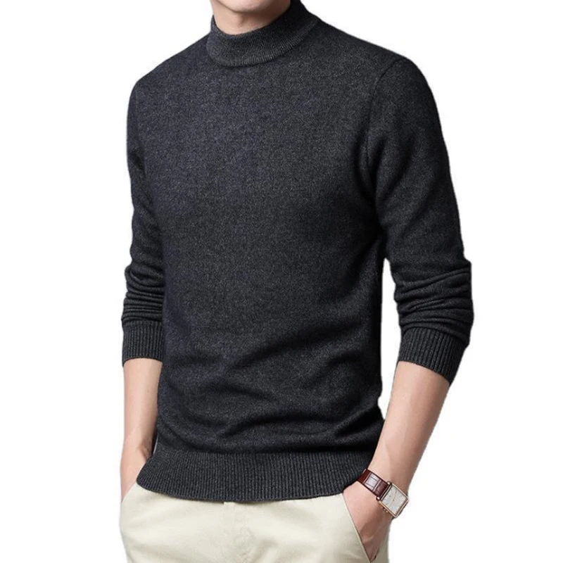 New Imitation Cashmere Men's Sweater Autumn Winter Mock Neck Knitted Pullover Men Solid Color Bottoming Sweater Men's Clothing
New Imitation Cashmere Men's Sweater Autumn Winter Mock Neck Knitted Pullover Men Solid Color Bottoming Sweater Men's Clothing