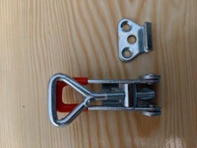 HELTC 1 piezas de plata + rojo ajustable pestillo de palanca al cerrojo de cajas de palanca para Hasp pestillo de palanca atrapar cerradura