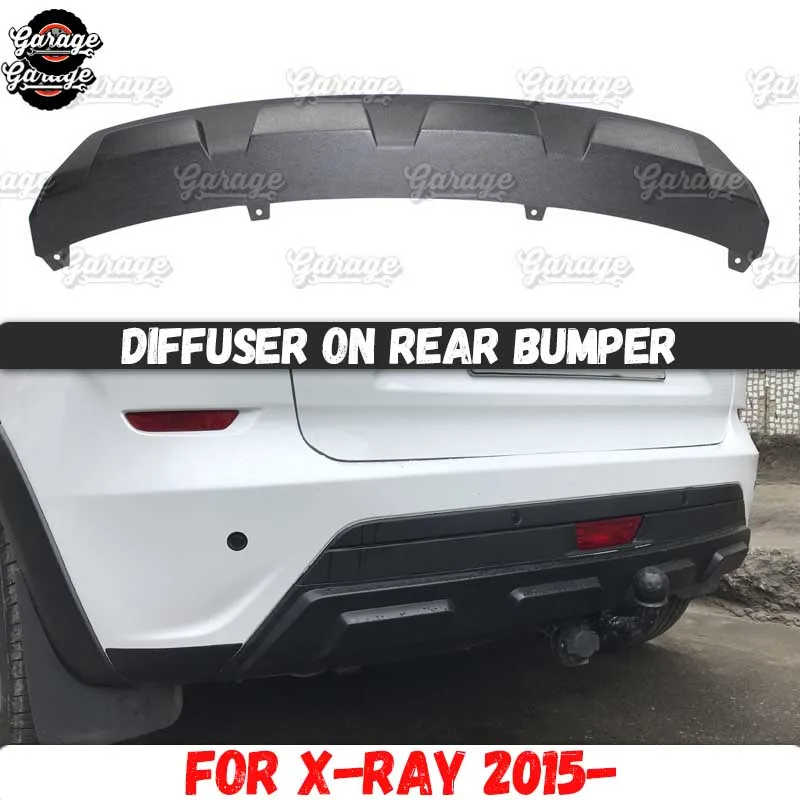 

Diffuser on rear bumper for Lada X-Ray 2015- ABS plastic skirt body kit trim accessories cover sport pad car styling tuning