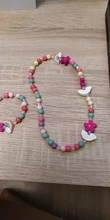Suéter con dibujos de animales y flores de madera para niños, collar, pulsera, regalos para niñas, joyería para regalo de fiesta de cumpleaños
