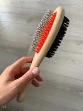 Cepillo de aseo para mascotas de doble cara, cepillo suave de cerdas de pelo de perro y gato, peine R9JC