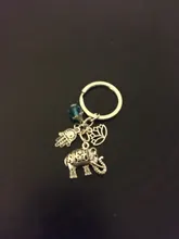 Llavero étnico Tribal para mujer, llavero con forma de elefante, regalo bohemio único, joyería de loto, 1 ud.