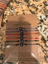 La suerte de Turquía pulseras de ojo maligno para mujer 6 unids/set hecho a mano trenzado Rojo Negro cuerda 7 nudos joyería de la suerte pulseras de la amistad