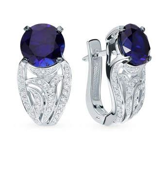 Gold earrings with sapphires and diamonds sunlight sample 585 
Gold earrings with sapphires and diamonds sunlight sample 585