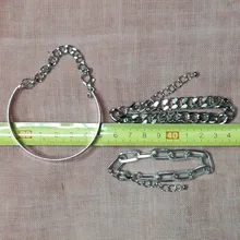 VKME-Conjunto de pulseras de cadena cubana Punk para mujer, brazaletes de Color dorado grueso, Miami, bohemio, joyería de moda, 3/4 Uds.