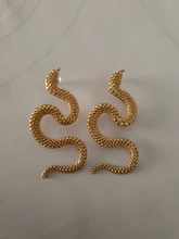 Joyería Europea personalidad distorsionada serpiente geométrica mujer exagerada en relieve Stud pendientes