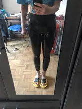 Capris sexys de cuero de imitación para mujer, polainas brillantes para deporte, Fitness, pantalón transpirable, pantalones # jsw
