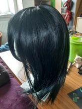 HAIRJOY Jet-Peluca de Cosplay, pelo sintético recto corto, fibra resistente al calor, color negro