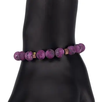 Jewelry bracelet (natural stone, elastic, purple) 54681
Jewelry bracelet (natural stone, elastic, purple) 54681