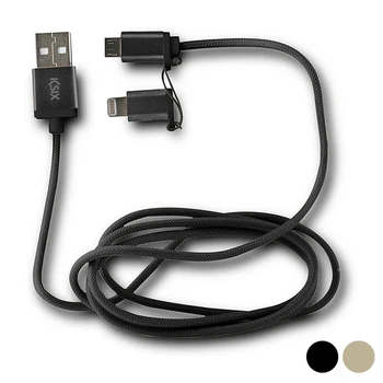 USB Cable to Micro USB and Lightning KSIX 
USB Cable to Micro USB and Lightning KSIX