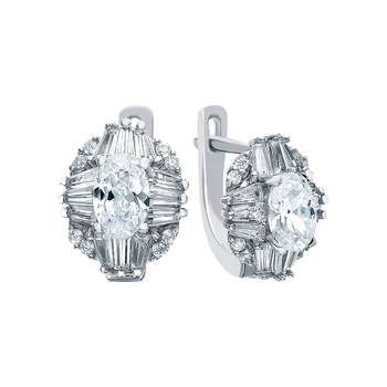 Silver earrings with cubic zirconium sunlight sample 925 
Silver earrings with cubic zirconium sunlight sample 925