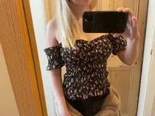 6 estampado de colores elástico camisa de verano dulce volantes barra cuello recortado blusas con almohadillas acolchado para Mujer Tops para las niñas