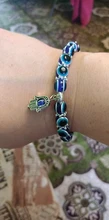 Venta de Color plata maldito azul ojo Hamsa la mano de Fátima Palm pulseras para las mujeres de cadena de cuentas de joyería Vintage regalos Mujer