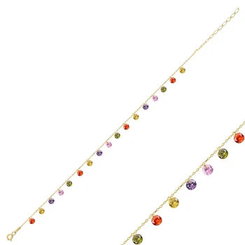 KUTAYDAN 925 Sterling Silver Dangle Round Zircon Stone Bracelet 
KUTAYDAN 925 Sterling Silver Dangle Round Zircon Stone Bracelet